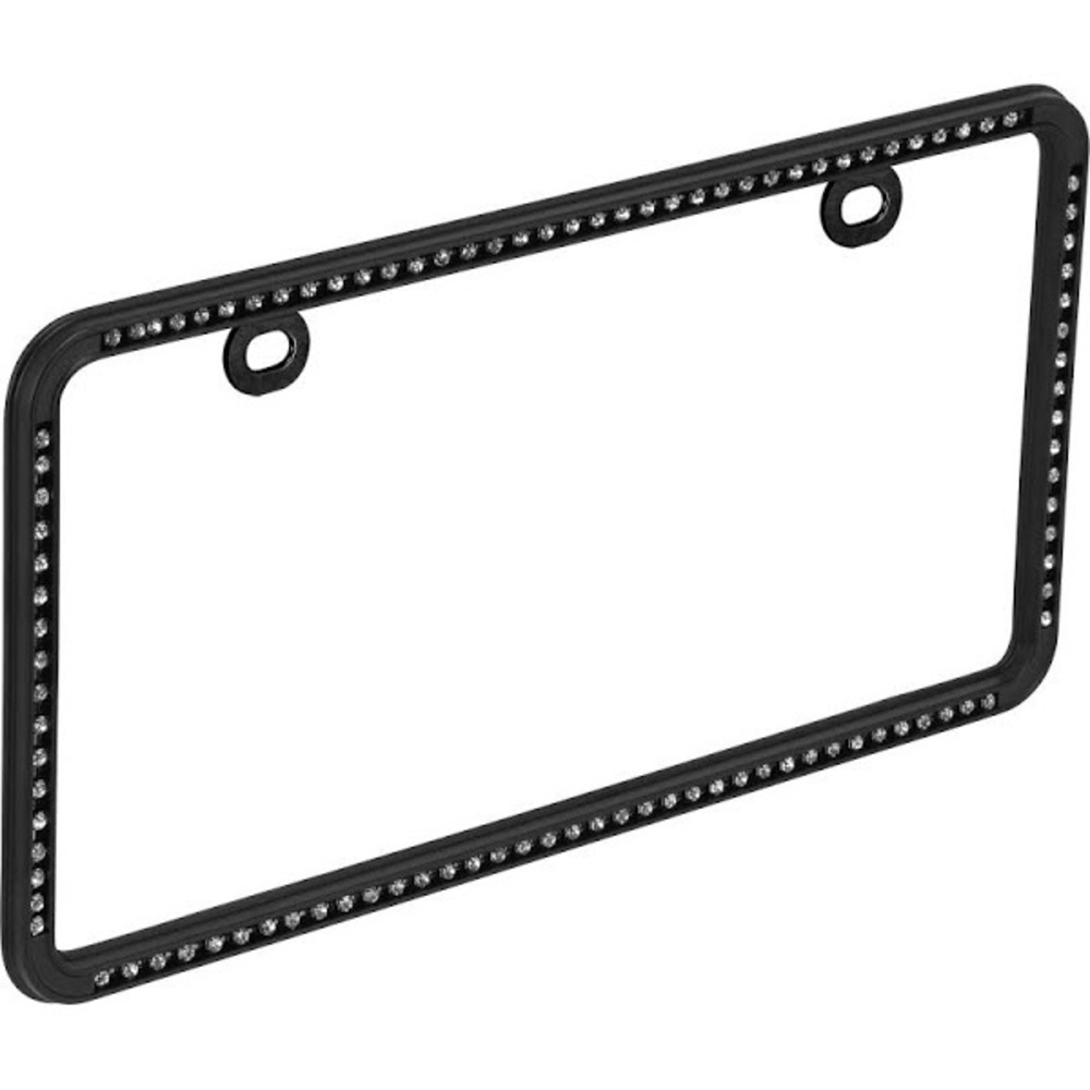 Black with diamonds license plate frame